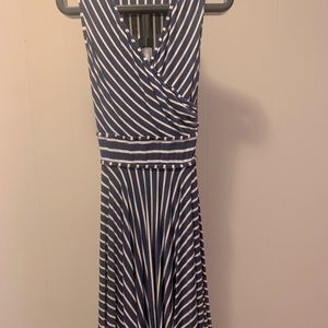 Max Studio Navy/White Striped Dress